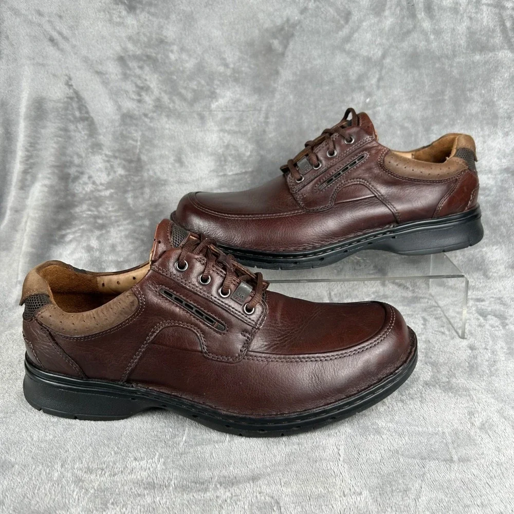 Clarks Unstructured Un.Laredo Brown Leather Lace Up Shoes Mens 10.5 M 85012